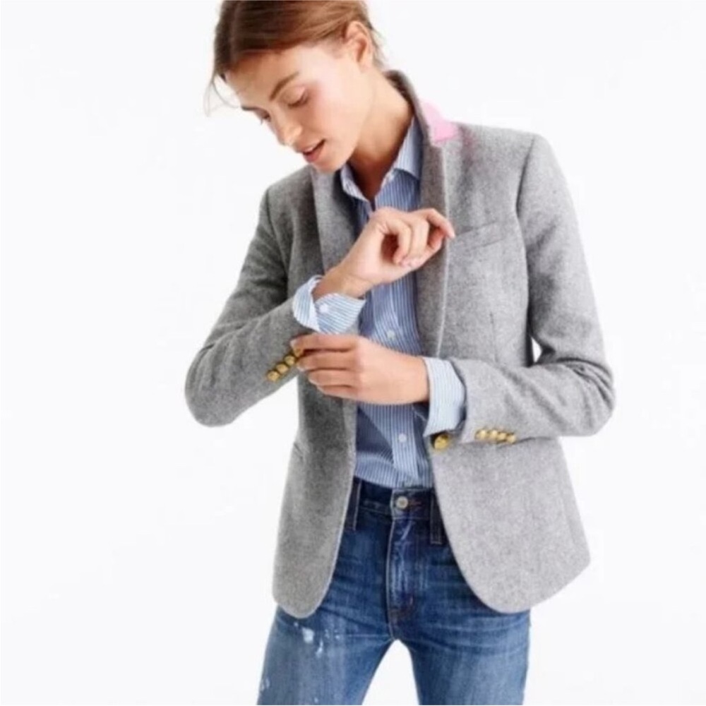 J. Crew Campbell blazer in Donegal Wool Heather Graphite 8